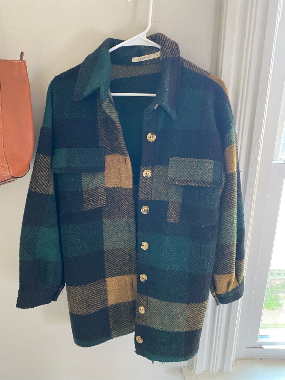 Ellison Plaid Shacket in Green, Black & Brown